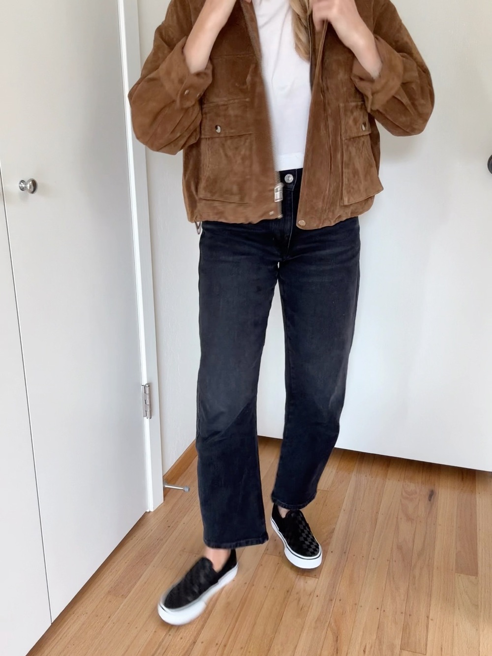 Zara Chestnut Brown Cropped Suede Jacket - Picture 9 of 9